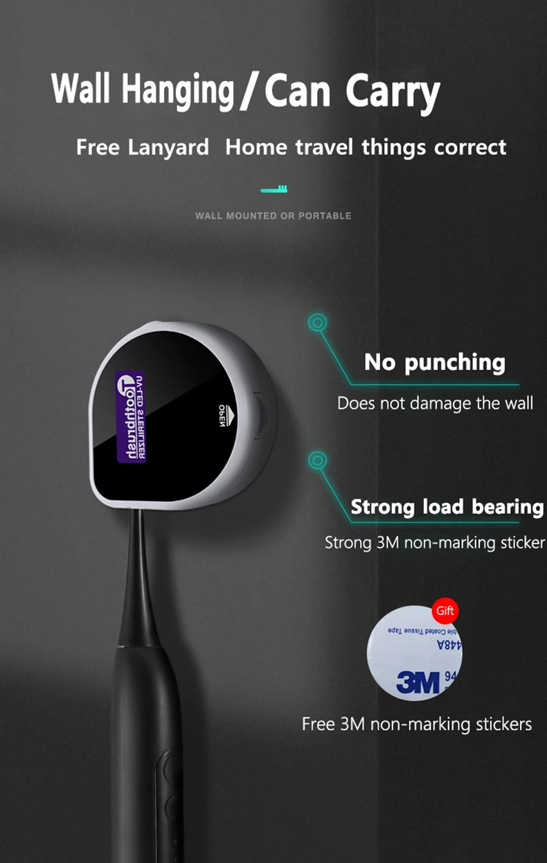 PSB multi function mini travel portable uv light toothbrush sterilizer