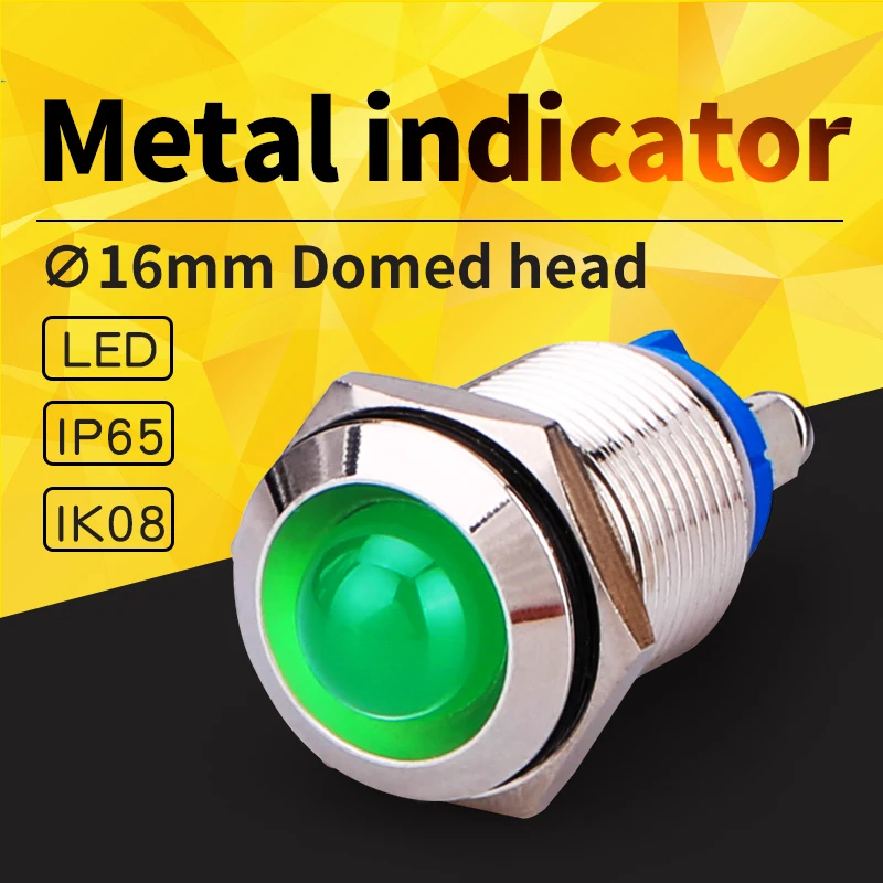 metal ip67 stainless steel screw terminal 16mm Indicator Light 24v Led Signal