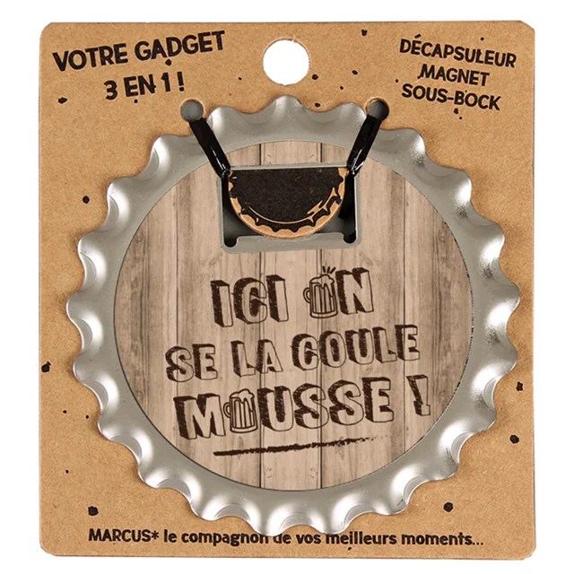 bottle cap shaped bottle Opener fridge magnet coaster in  brand printed  for personalized gifts on the canton fair