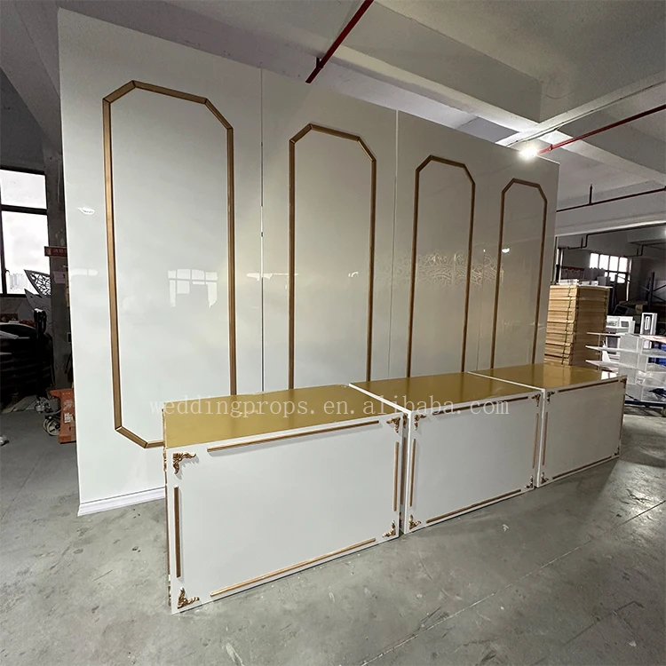 Wedding Stage Background Decoration White Square Acrylic Backdrop