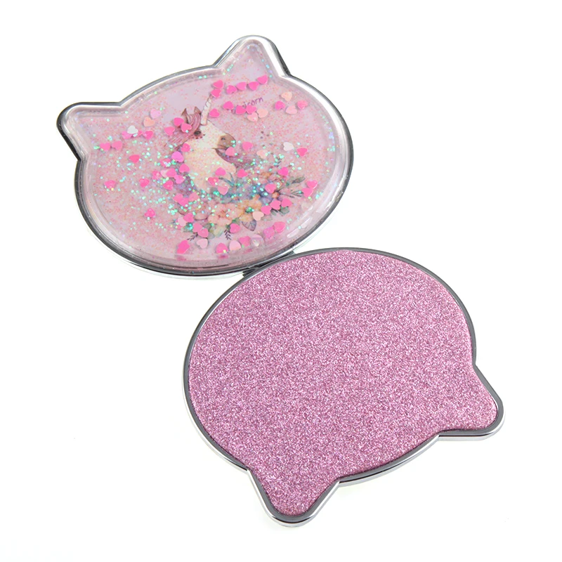 Компактное косметическое зеркало с жидким зыбучим песком