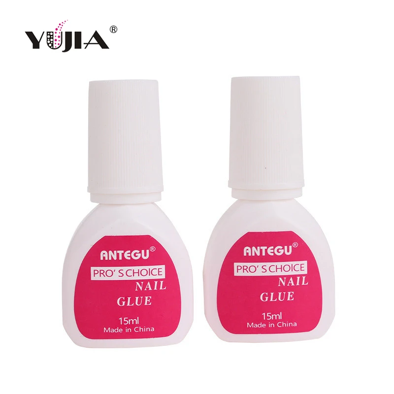 15ml Pink Color Acrylic Nails Brush On Nail Glue Professional Quick Strong False Nail Tip Glue