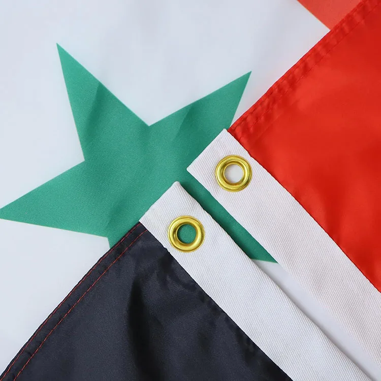 Custom Size High Quality Flag Of Syrian Banner 68D Polyester Free 90 x 150cm Syria Flag