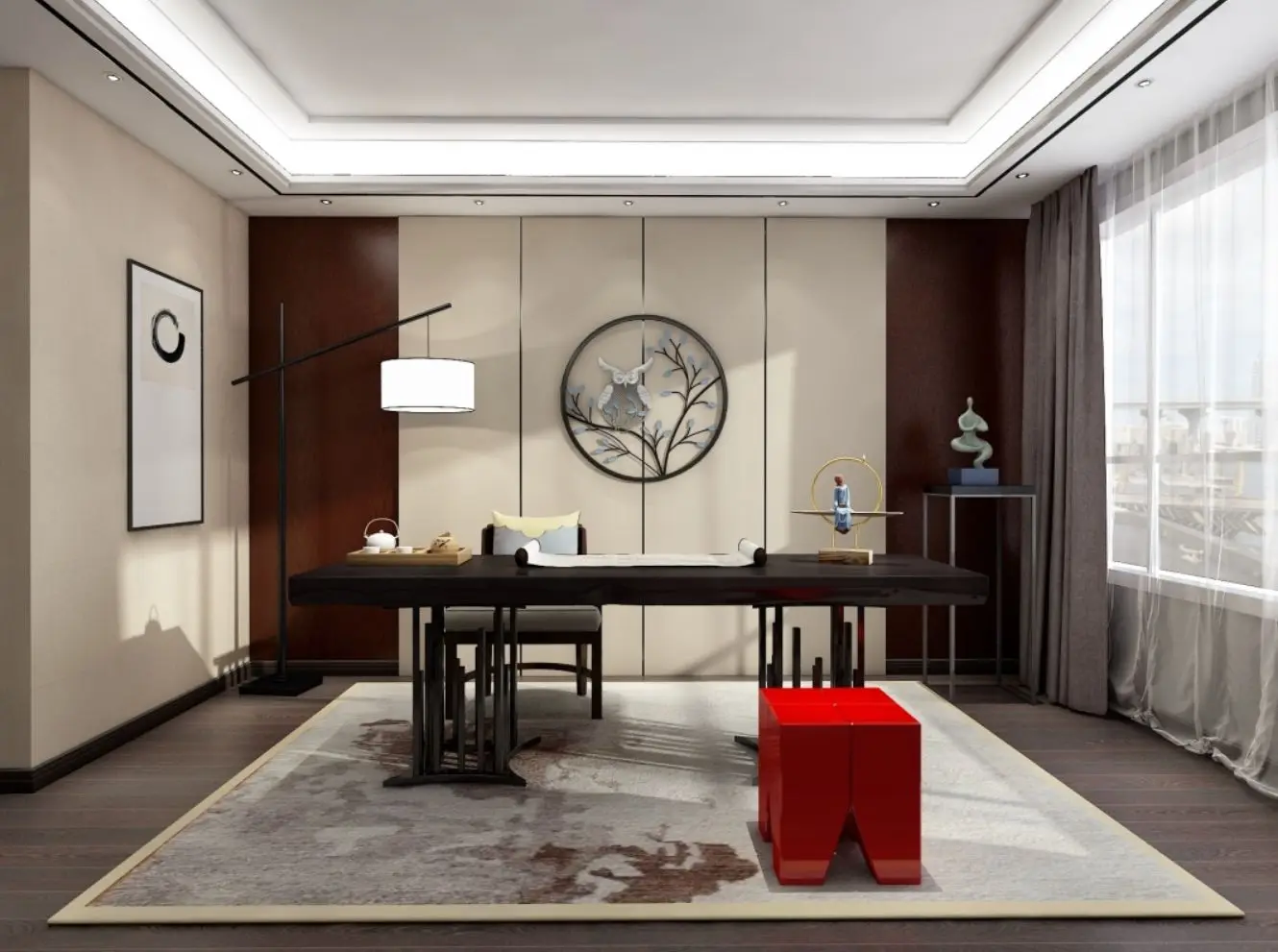 Graceful Elegant Chinese Study Room Furniture Embodying Traditional Aesthetics Crafted From Premium Natural Wood Materials