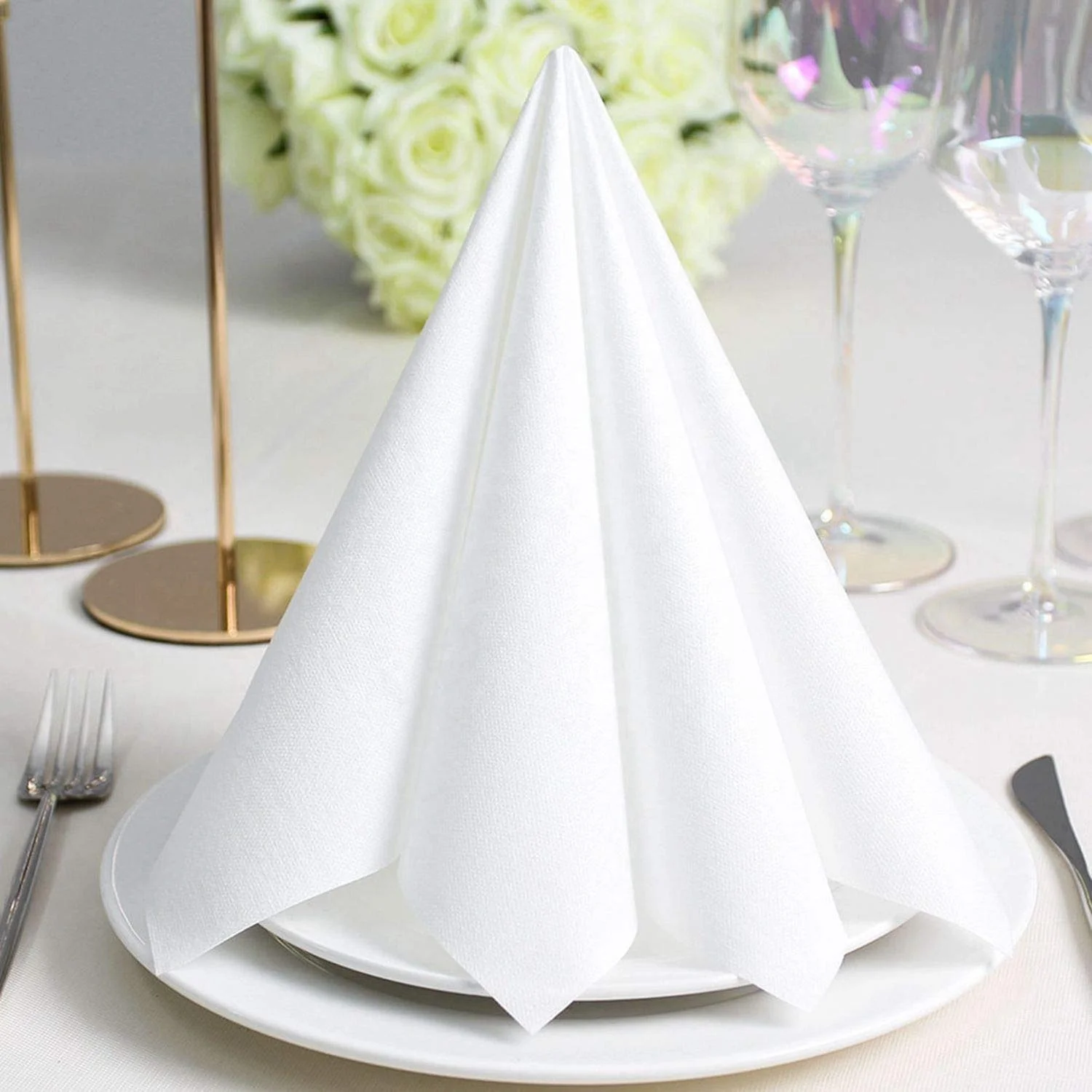 Square Satin Napkin Bright Silk Table Napkin Soft Smooth Fabric Table Napkin