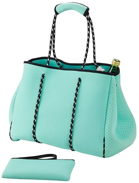 Многофункциональная большая модная Неопреновая женская сумка с перфорацией, летняя пляжная сумка, неопреновая сумка-тоут