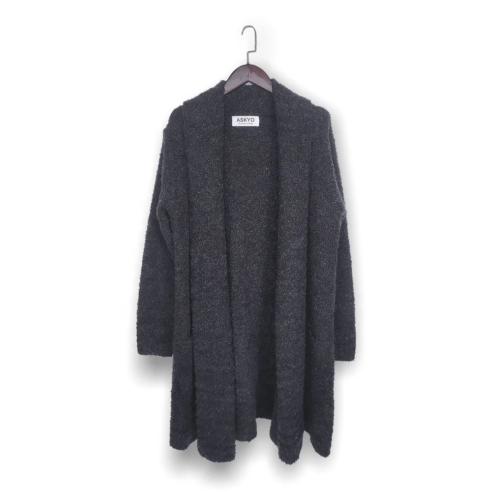 
2021 autumn open long duster sweater knitwear womens cardigan with thick chunky ladies long sleeve knit cardigan 