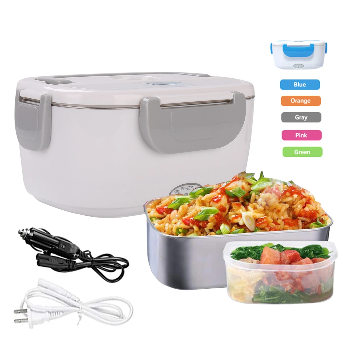 Korea life element heat insulated electric self stainless steel lunch box hot