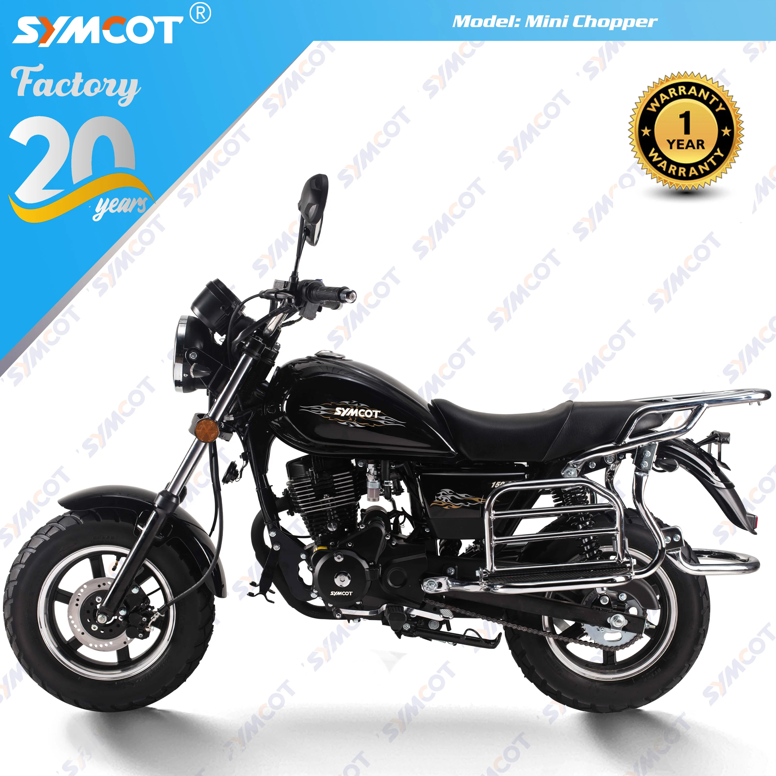 Mini size 150cc chopper model GN150 GN200 13-spoke aluminum rim LED headlight with mp3 engine kids cruiser model