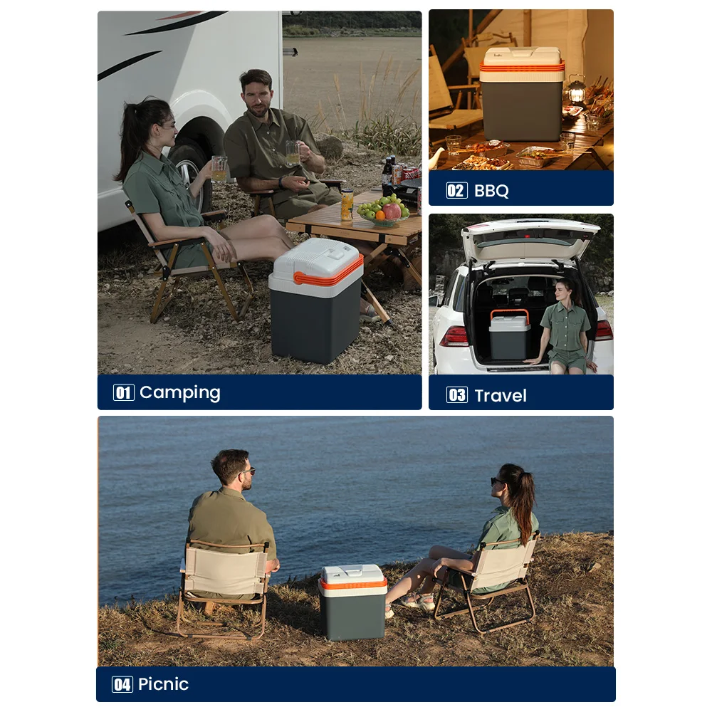 Portable Fridge 12v Electric Cooler Box Warm And Cold For Camping trip Adjustable Temperature