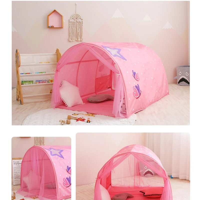 Розовая Принцесса персиковая кожа ткань практичный профессиональный детский замок Игровая палатка игрушки детская палатка кровать для детей