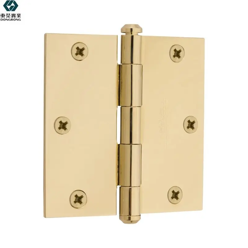 25 лет OEM 3,5 дюйма x 3,5 дюйма цельные латунные квадратные Угловые плоские подшипники врезные дверные петли