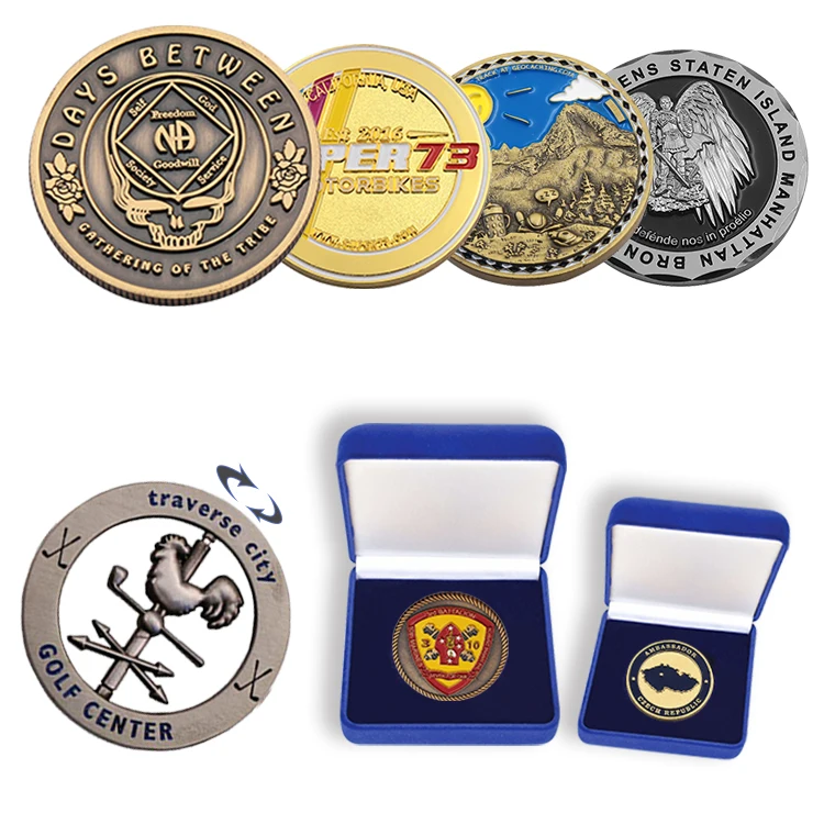 Free Design Coin Maker Manufacture 3D Zinc Alloy Gold Silver Brass Copper Metal Logo Coins Custom Made Souvenir Challenge Coin