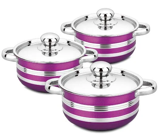 Gift item home baking 3 pieces stainless steel cookware set