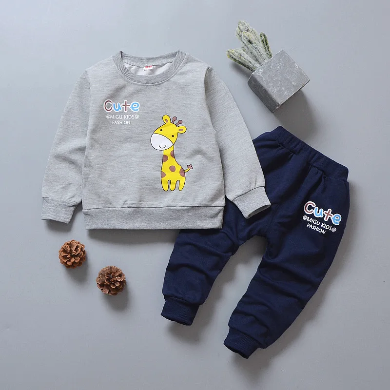 Ms-421 Baby Girl Clothes Set Outfits 3-4 Years Autumn Sweatshirt + Trouser Pants 2 Pcs Children Suits Toddler Clothing