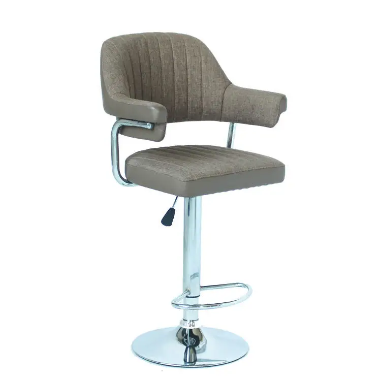 Morden Style Adjustable Leather Metal With Backs Height Stool Chairs For Kitchen Bar