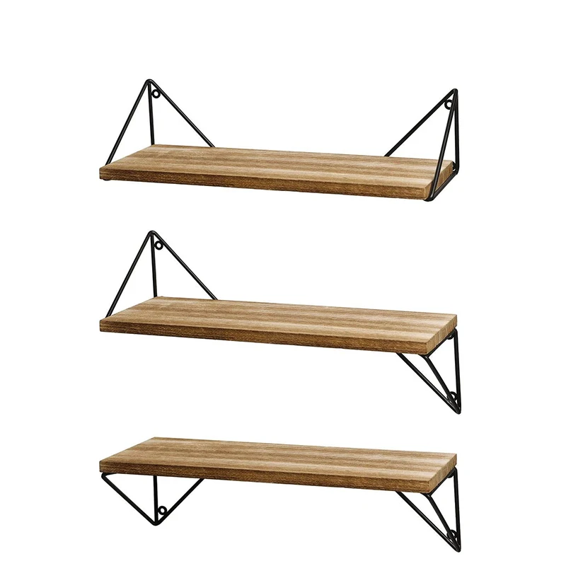 Rustic Farmhouse Triangle Mountain Wooden Wall Decorative Floating Shelf