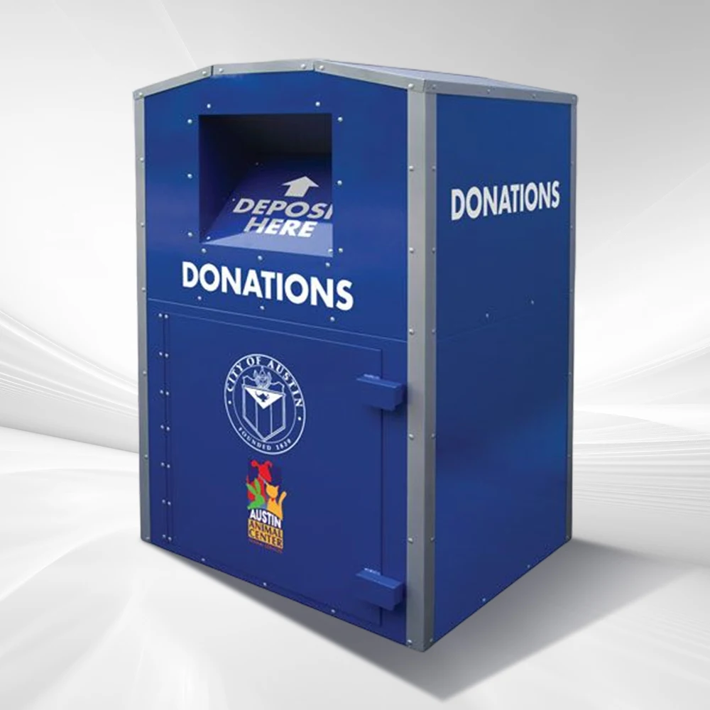 Sodor Factory OEM ODM Outdoor Park Street Recycling Bin Textile Waste Bins Metal Clothing Donation Boxes