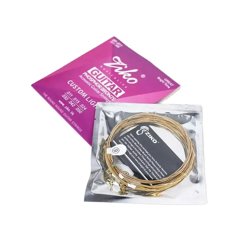 Wholesale Custom DP-010/011/012 Guitar Accessories  6 Steel Strings Phosphor Bronze Exterior Acoustic Guitar Strings for sale