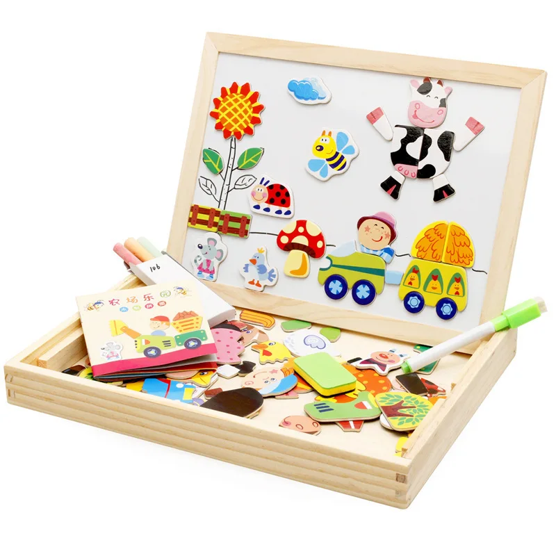 
Hot Selling Wooden Education Toys For Kids Wooden Magnetic Block Puzzle Wooden Toy For Kids 