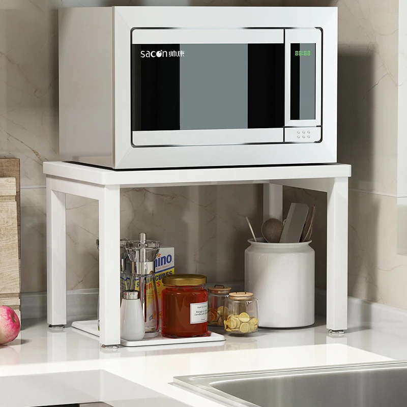 Modern Kitchen Display Cabinets Storage Racks Oven Rack Simple Design Desk Top Melamine Wood Home Furniture