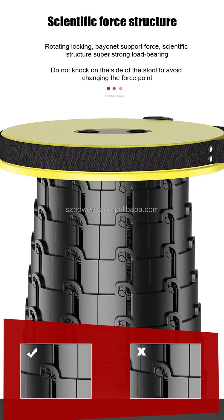 High quality Retractable Stool Folding Telescopic Stool Lightweight Sturdy