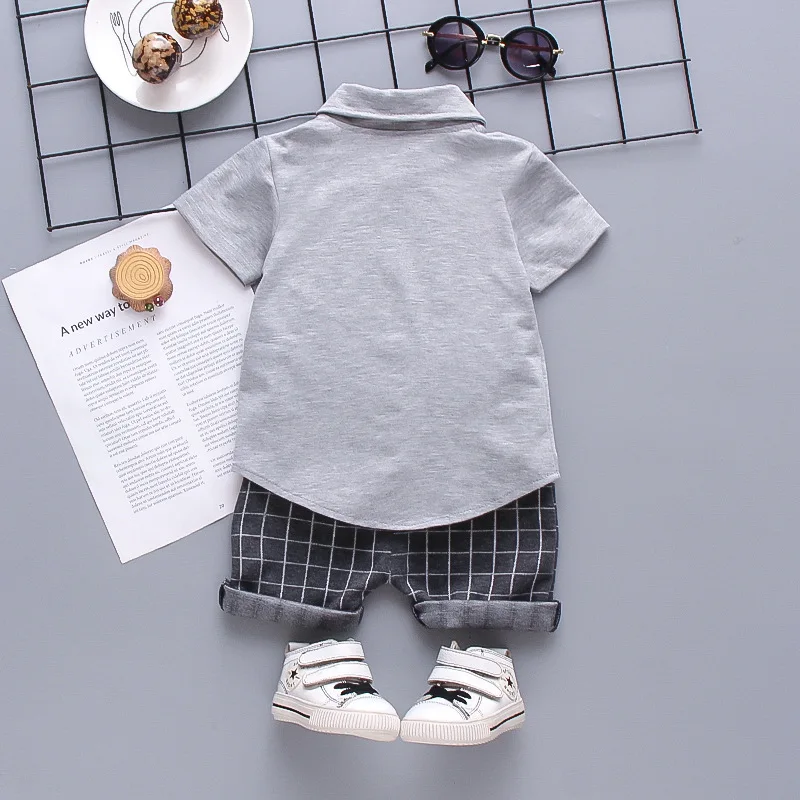 New Fashion  Baby Boys Clothes Suit Children Casual Shirt Shorts 2Pcs/Sets Toddler Sports Costume Outfits Kids Tracksuits