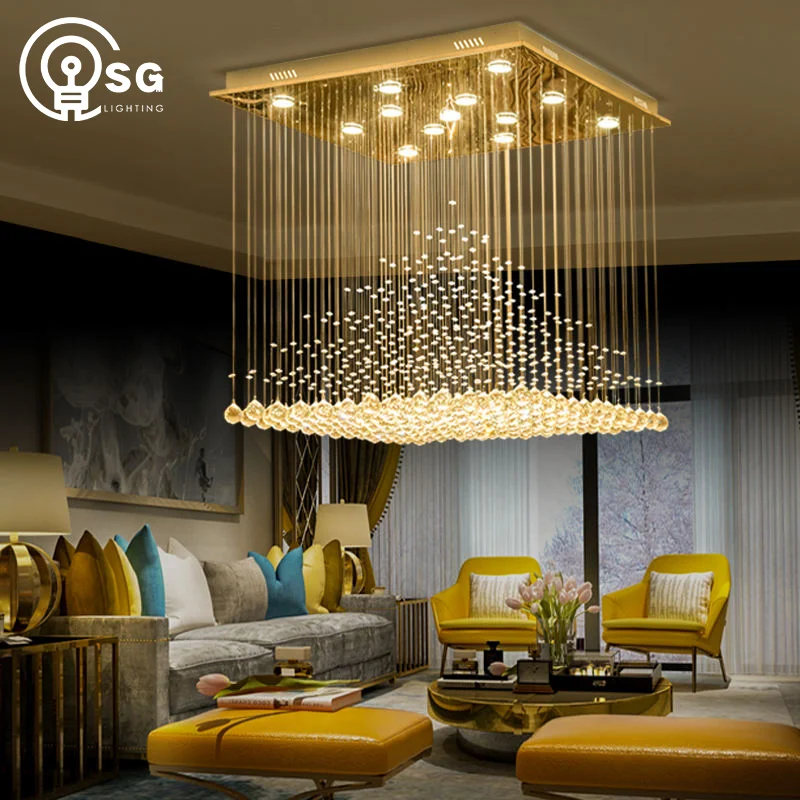Custom Home Decorative Modern Restaurant House Decoration Hotel Wedding Crystal Ceiling Lamp Pendant Light Crystal Chandelier