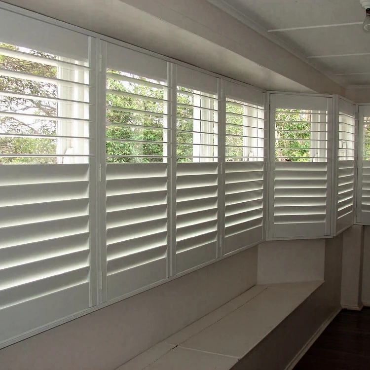 Custom Made High Quality Pvc Window Shutter plastic blade plantation shutter PVC Plantation Shutters