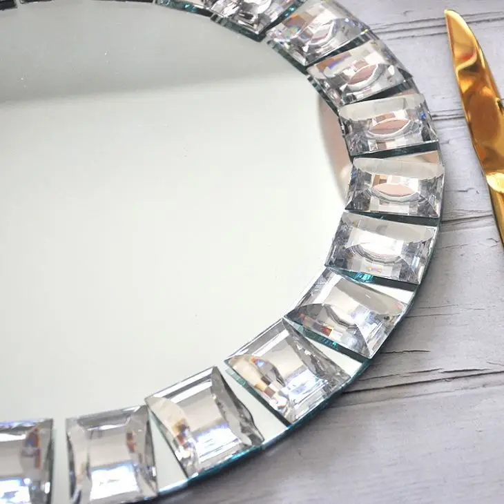 Glass mirror wedding decoration diamond plate electroplating wholesale