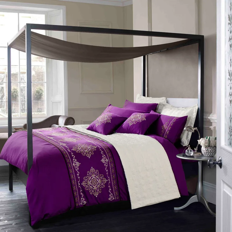 Dubai hotel new design wholesale luxury king size long staple cotton embroidery bed sheet sets bedding set duvet cover set