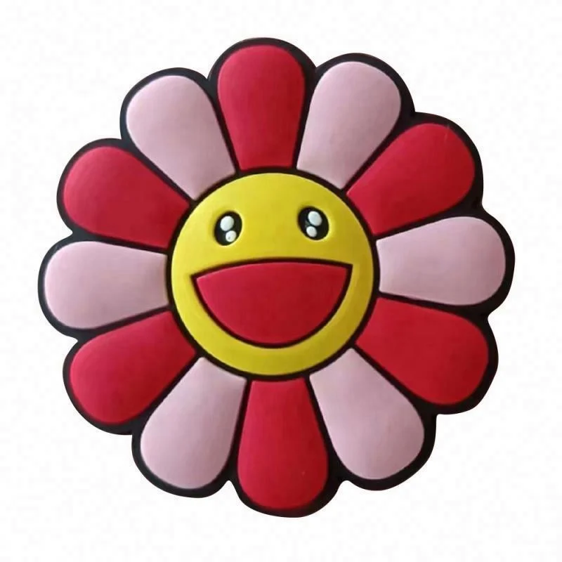 QY OME cartoon PVC rubber murakami Shoe Charms Accessories buttons for kids Shoe Decoration Accessories sunflower shoe charms