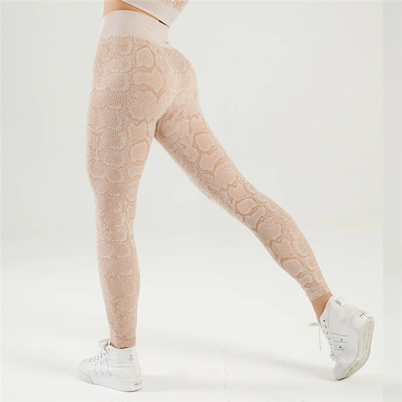  Fashion High Waisted Snake Print Leggings Streched Fitness Yoga Wear Legging With Custom Logo