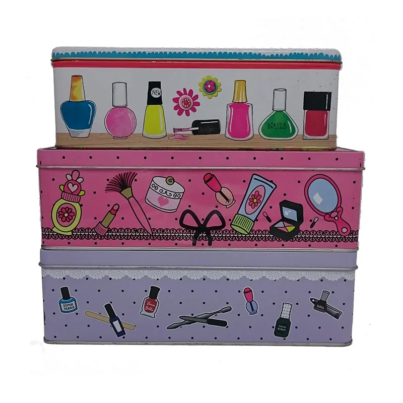 rectangular tin cans metal box custom designs