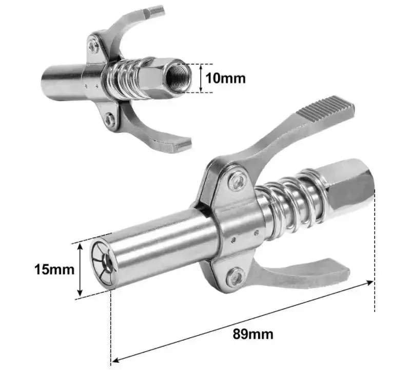 Grease gun nozzle locking clamp type high-pressure oil nozzle hand grease gun double handle Coupler