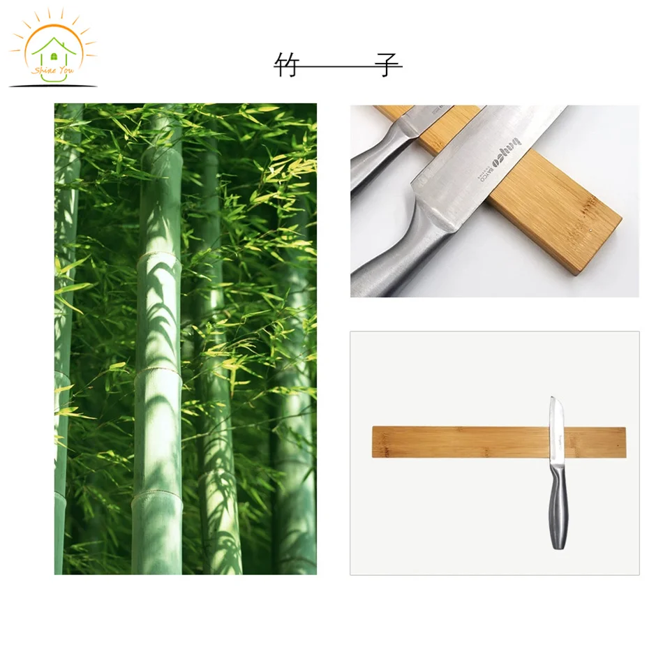 Custom Multi Purpose Functionality Organizing Kitchen Magnetic Knife Holder Strip Bar For Wall Wood Wall Mounted Knife Holder