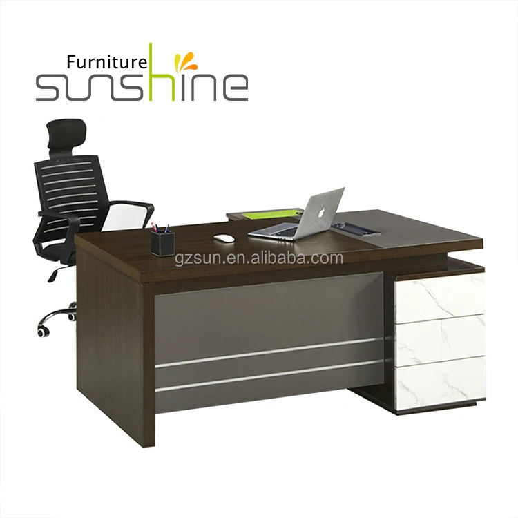 Manager Commercial Standing Work Mdf Painting Shaped Ceo L Shape L-type Table With Cabinet And Chair Set Office Furniture