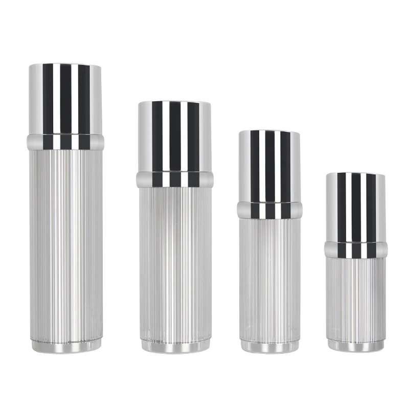 Empty Plastic Bottle Manufactures Transparent Acrylic Silver Color Plastic Spray Bottle Pet Bottle With Mist Sprayer Pump