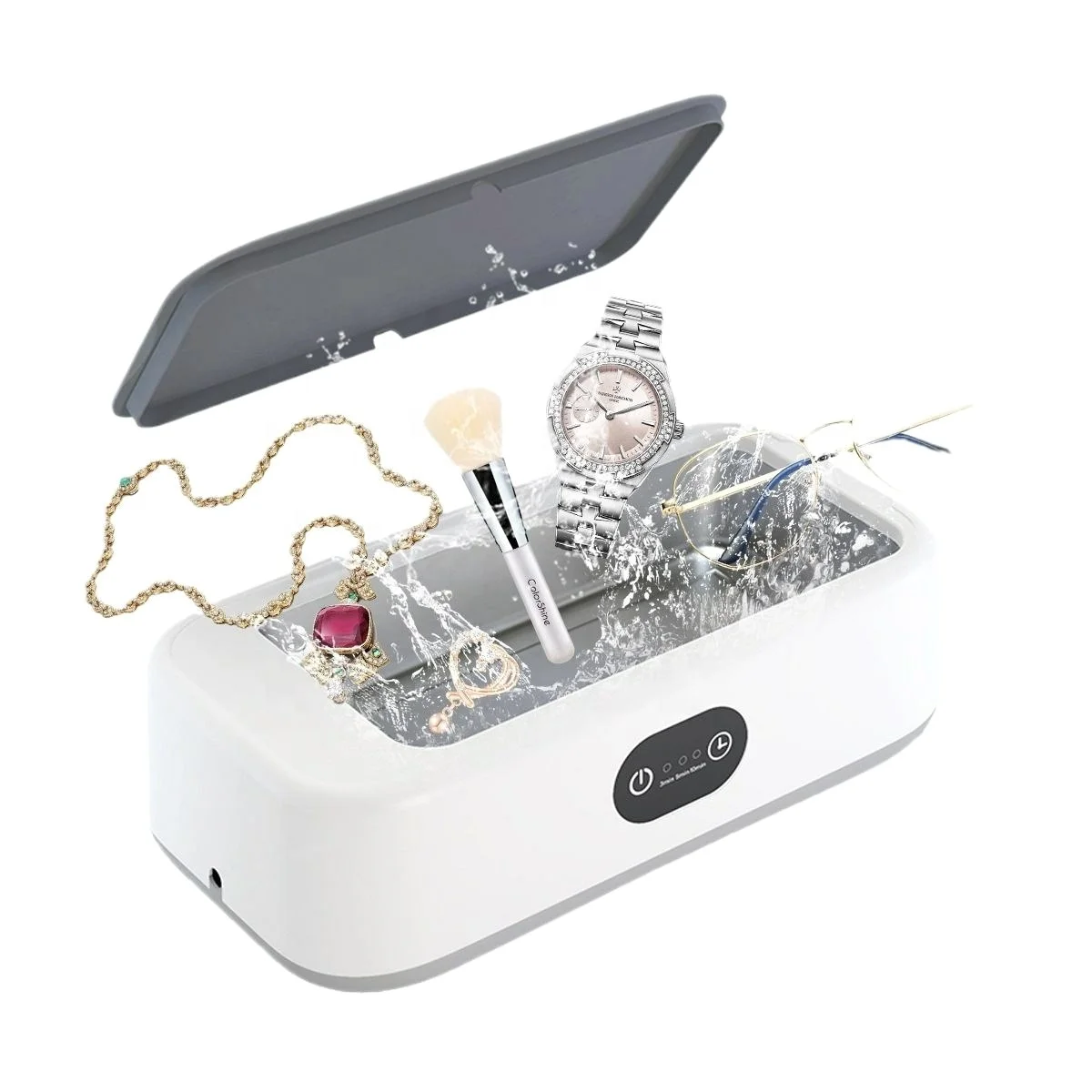 Portable Jewelry Watch Device Automatic 360 degree allround cleaning Mini ultrasonic cleaning machine