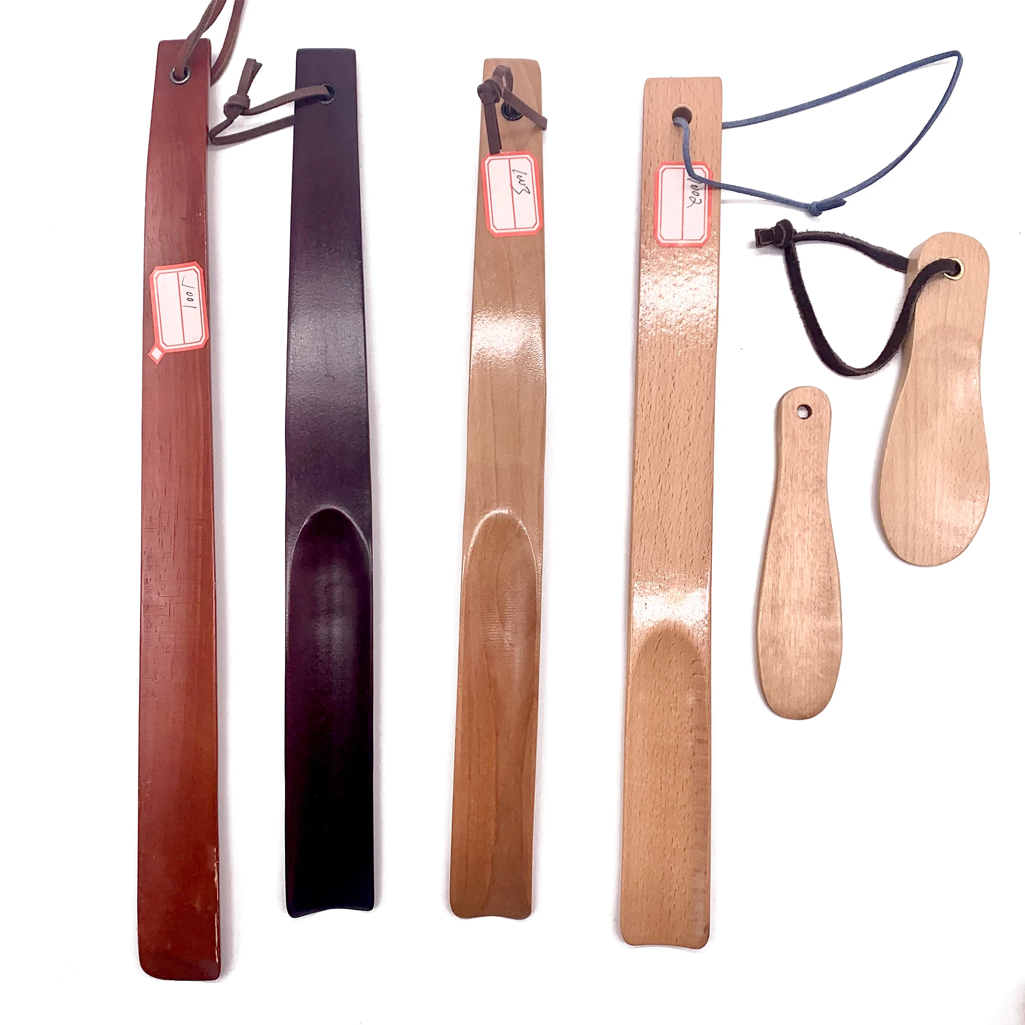 Factory Wholesale Hotel Customized 38CM Shoehorn shoe horn with logo Environmentally friendly wood long handled shoe horn