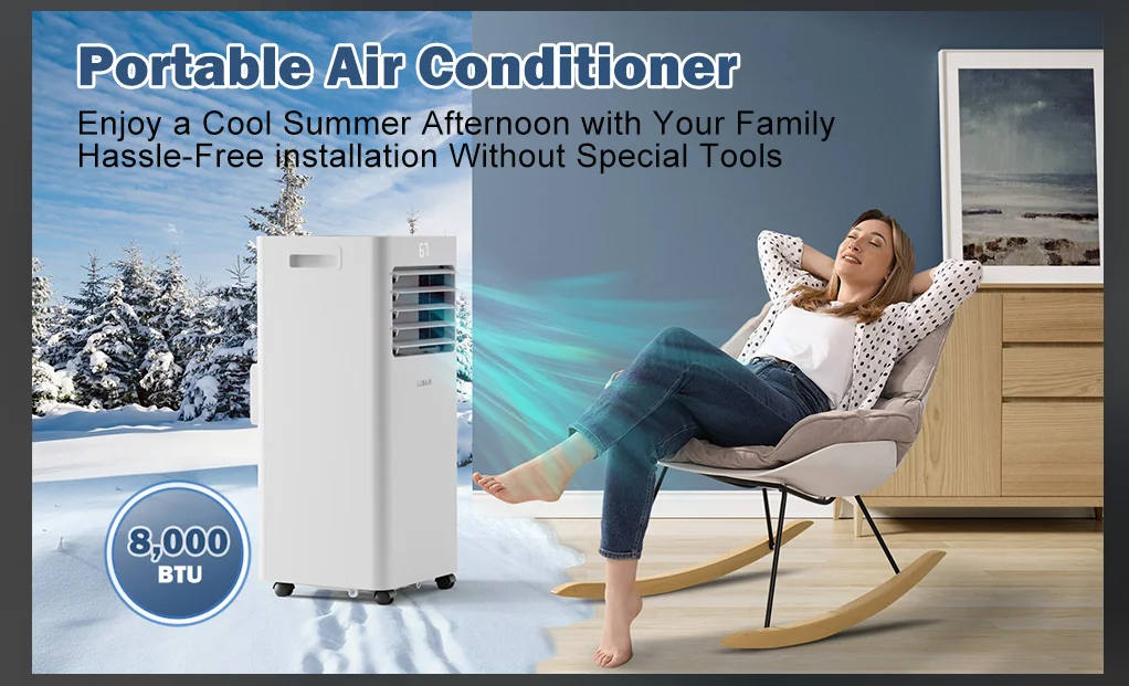 Airbrisk Hot And Cold T1 R410a R22 Personal AC Portable Air Con Smart Wifi Compressor Air Conditioning Portable Air Conditioner