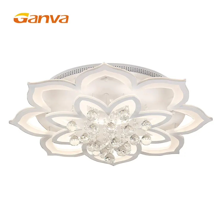Zhongshan Modern Flower Design Surface Living Room Dining Room Acrylic Led Ceiling Light