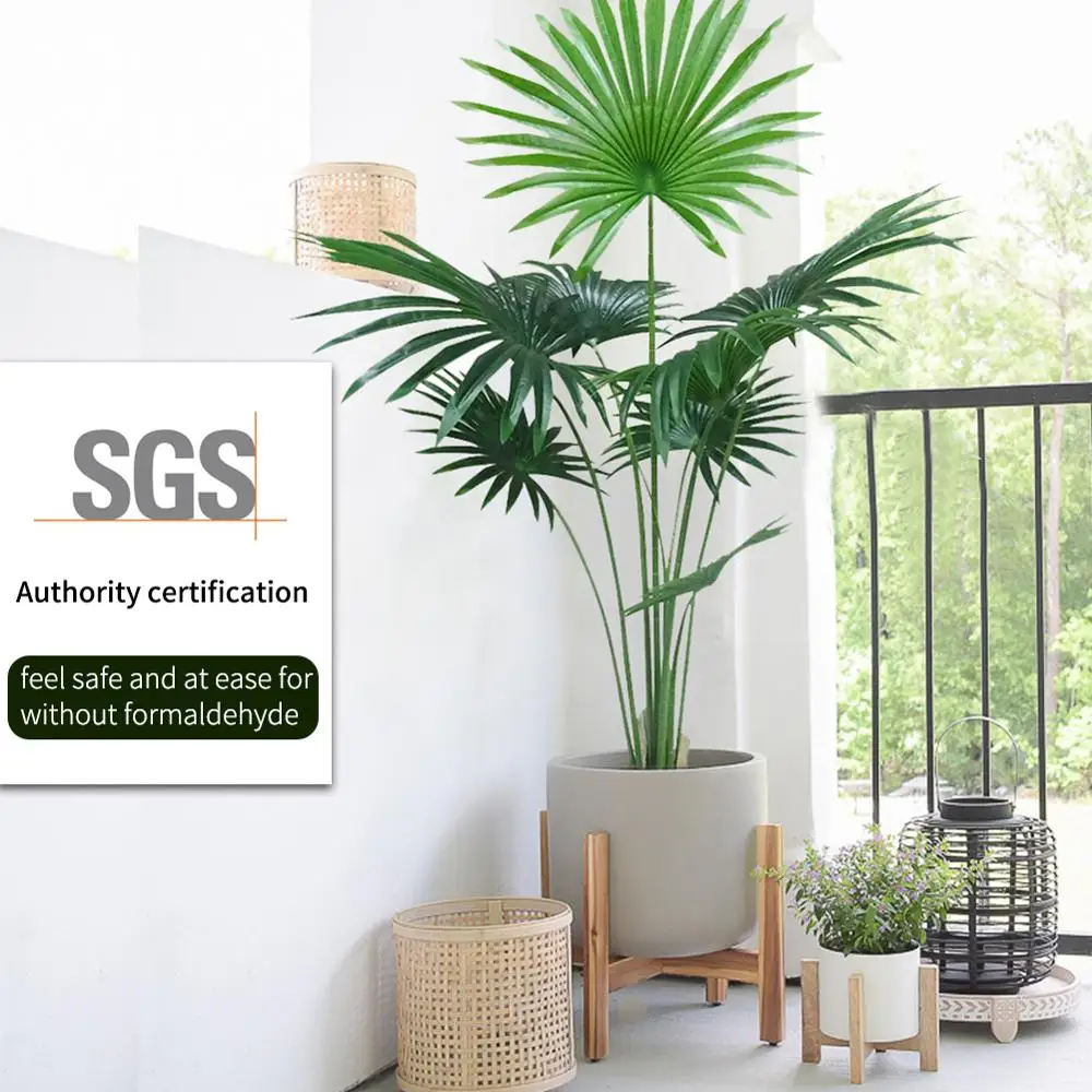 Manufacturer artificial green plants 5ft rubber leaves california palm plastic bonsai trees plants palm tree