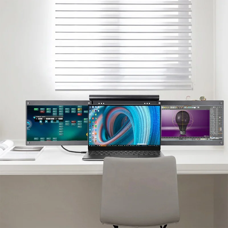 Новый портативный тройной монитор IPS 1920*1080p, тройной портативный монитор для расширителя экрана ноутбука