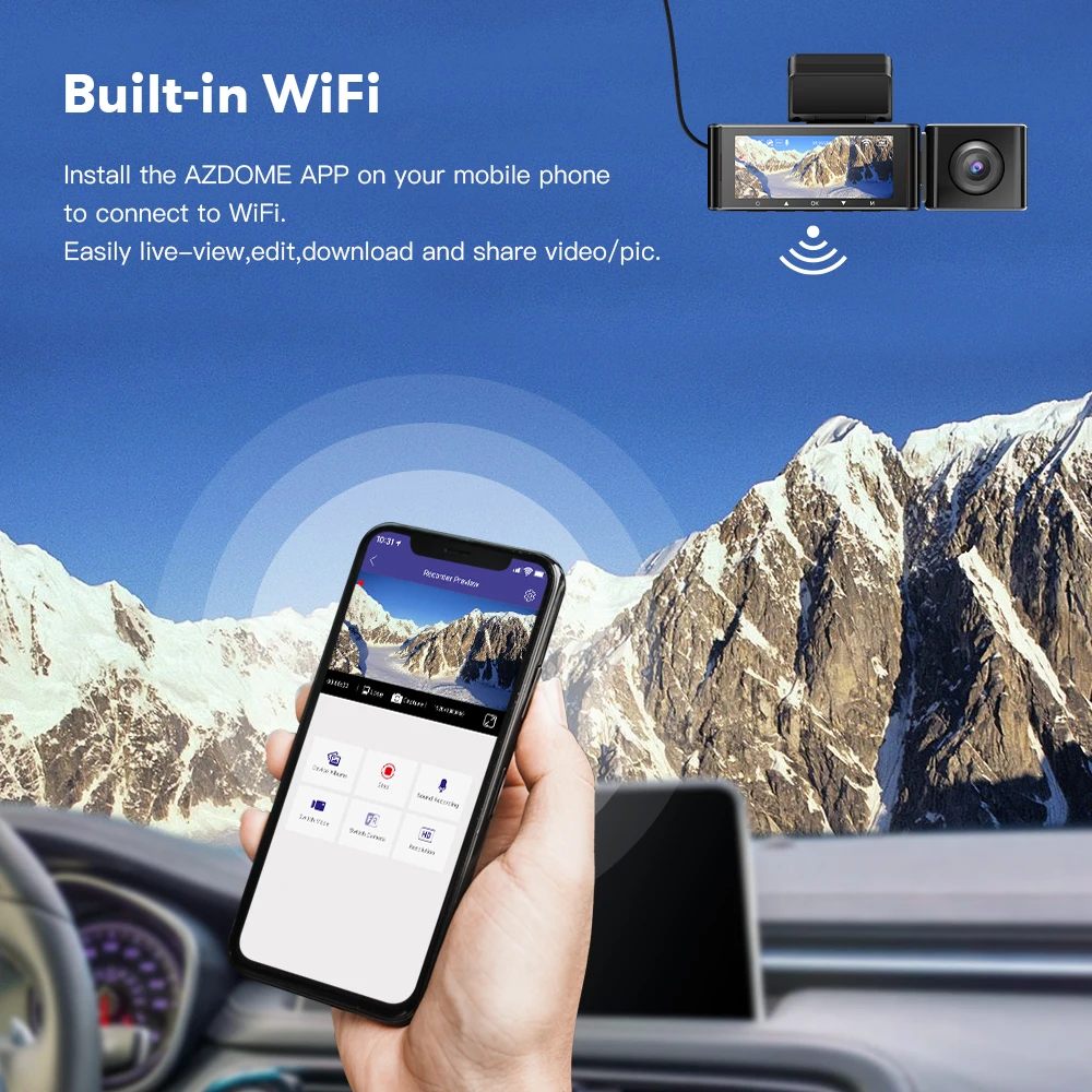 2023 Car Black Box Hd 3 Lens Adas Wifi Gps Dash Camera 4k Front And Back Inside 3 Channel Dash Cam Night Vision DVR M550