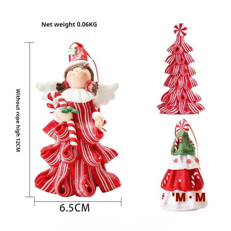 Desktop Christmas Ribbon Tree, Peppermint Candy Cane Christmas Tree Stripes Table Centerpiece,Candy Christmas Tree