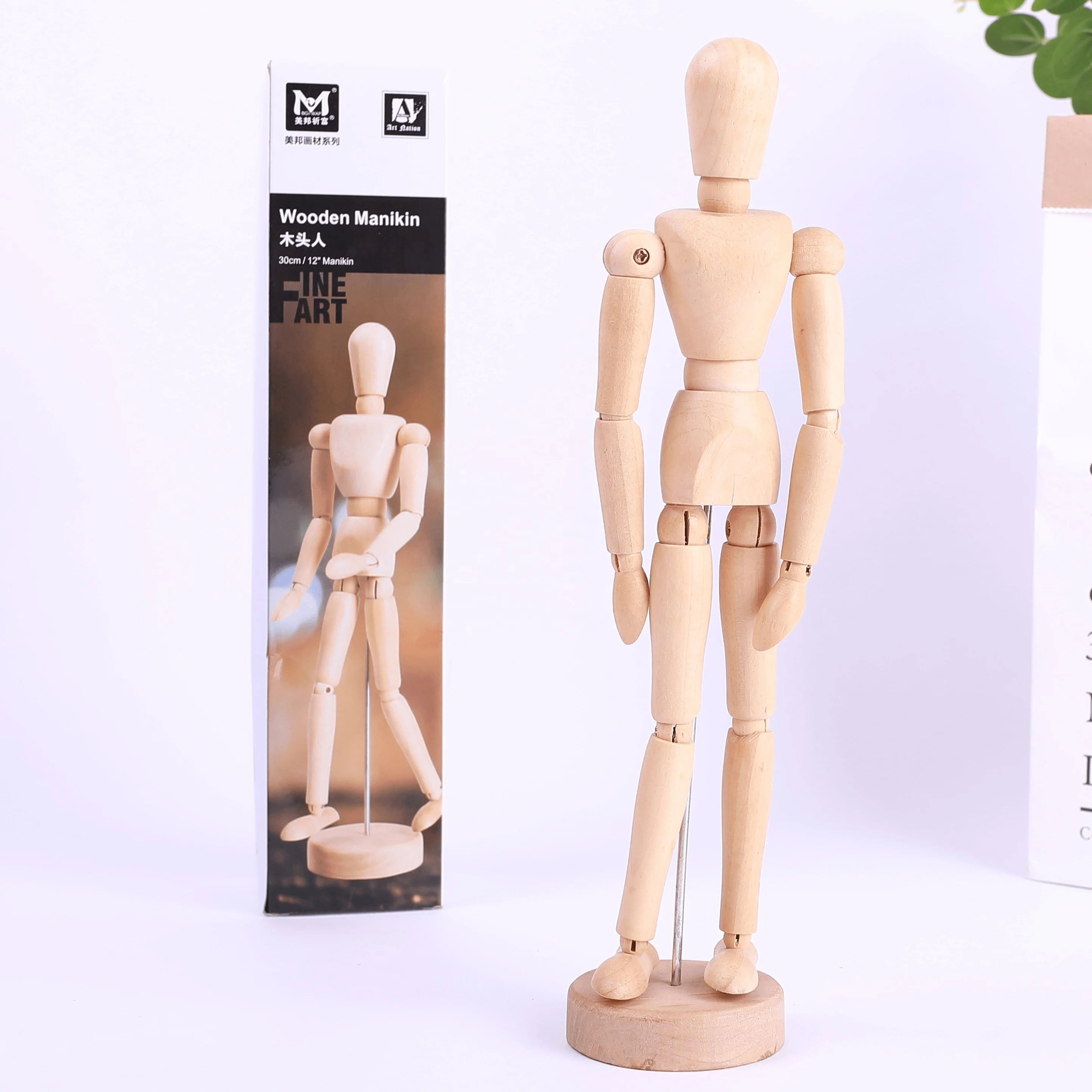 Fashion mannequin arm articulated wooden hand manikin for wrist watch display
