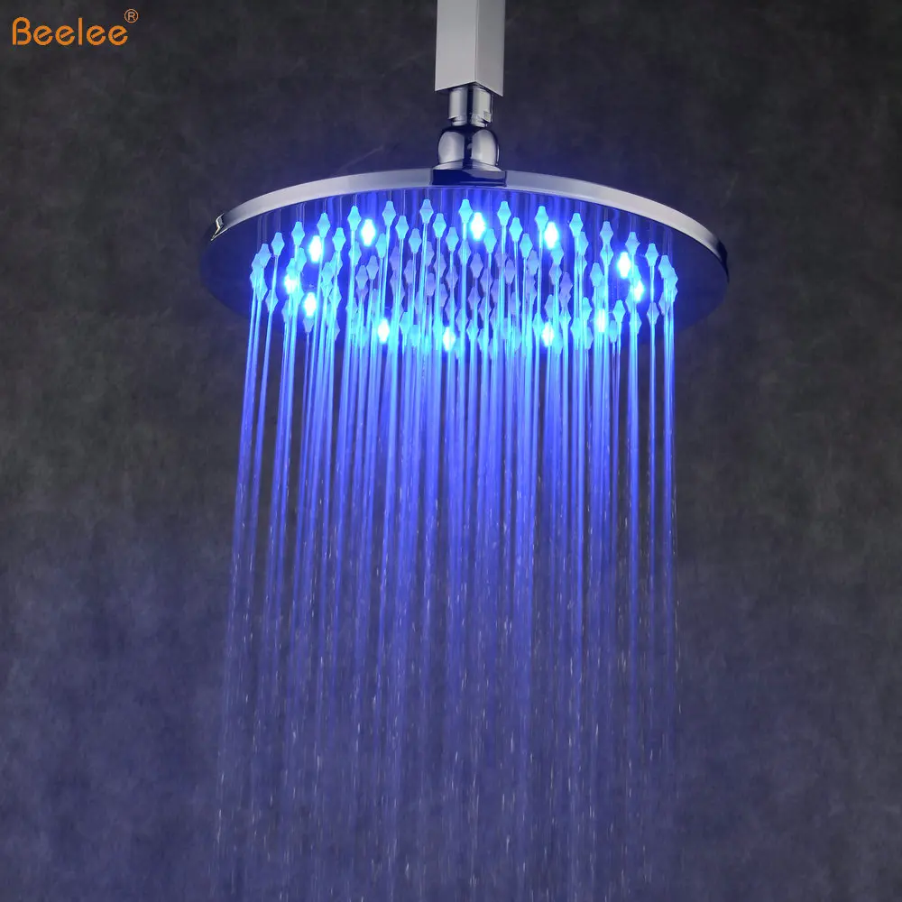 Beelee Amazon 12 дюймов круглые 304 из нержавеющей стали Дождь верхний душ контроля температуры изменение цвета светодиодный потолочный насадки для