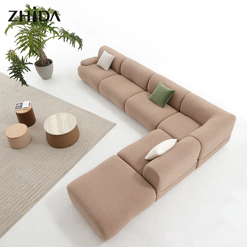 Modern Custom Combination Furniture Sofa Set Furniture Living Room Sofa Fabric Linen 7 Sets of 7-seat sofa Furniture
