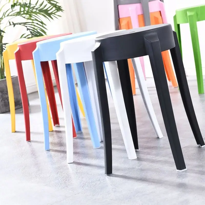 Chinese style living room furniture simple design PP stackable plastic stool living room stool for sale